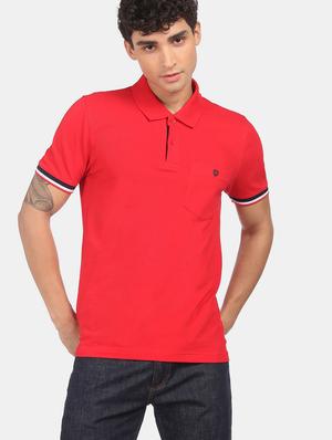 red solid polo t-shirt - 18434827 - Standard Image - 5