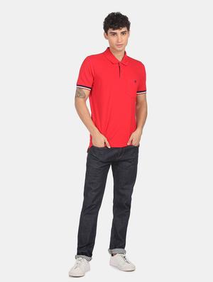 red solid polo t-shirt - 18434827 - Standard Image - 6