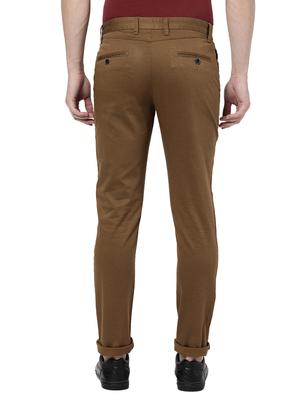 brown solid casual trouser - 18434875 - Standard Image - 2