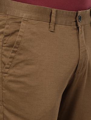 brown solid casual trouser - 18434875 - Standard Image - 4