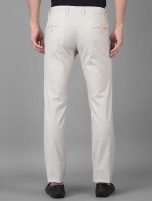 beige solid casual trouser - 18434958 - Standard Image - 3