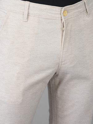 beige solid casual trouser - 18434958 - Standard Image - 5