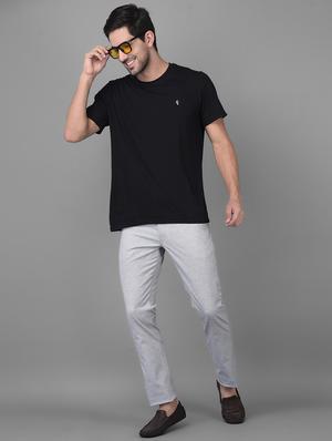 grey solid casual trouser - 18434959 - Standard Image - 4