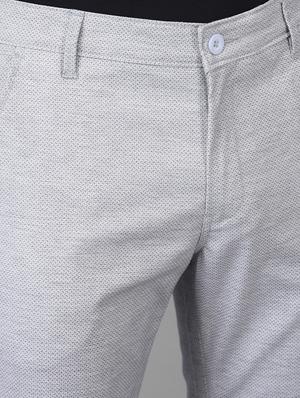 grey solid casual trouser - 18434959 - Standard Image - 5