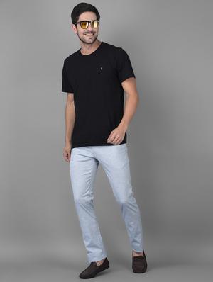 light blue printed casual trouser - 18434960 - Standard Image - 4