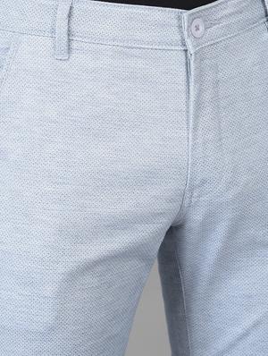 light blue printed casual trouser - 18434960 - Standard Image - 5