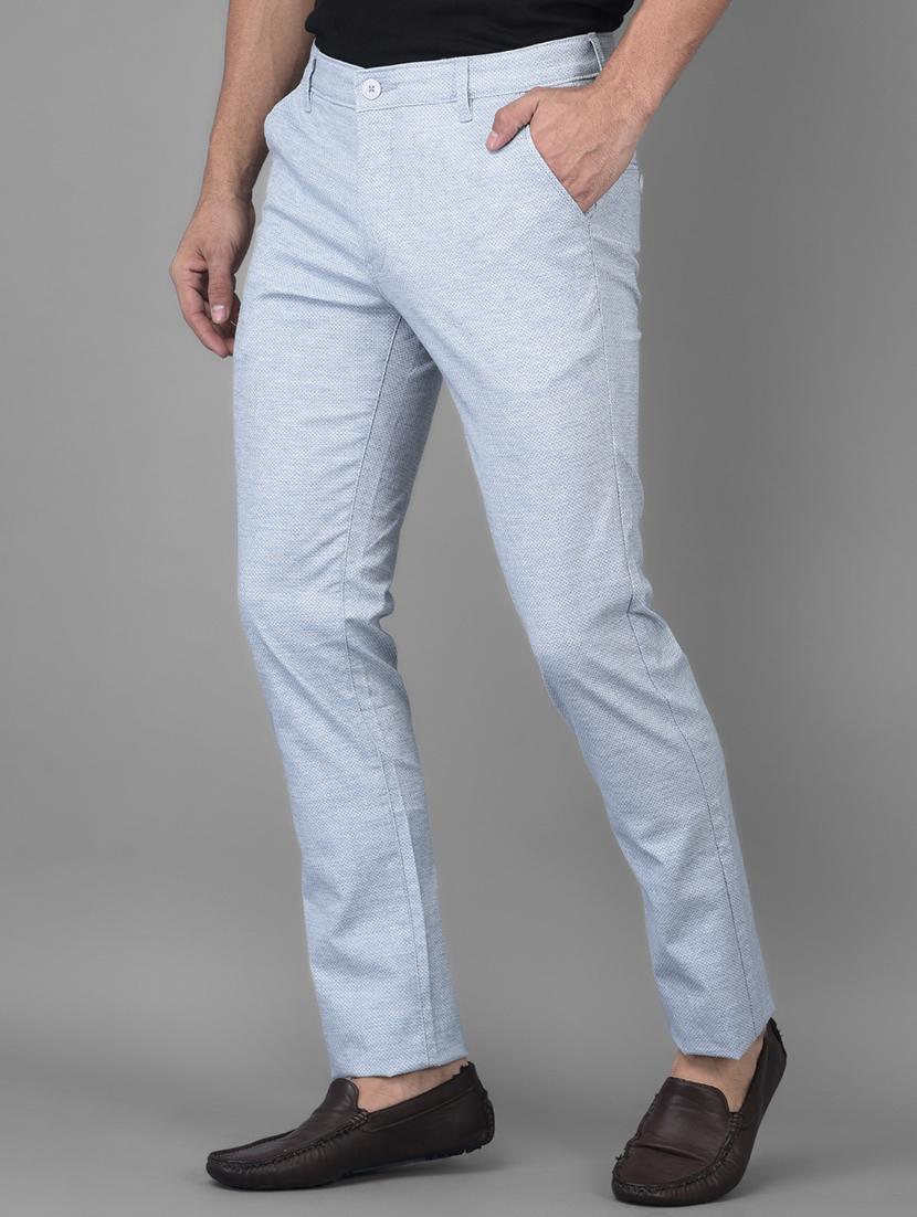 light blue printed casual trouser - 18434960 - Zoom Image - 2