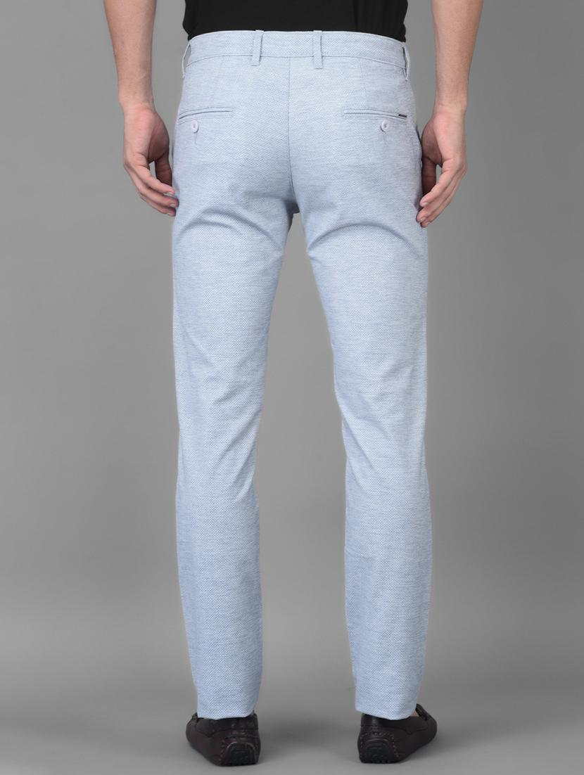 light blue printed casual trouser - 18434960 - Zoom Image - 3