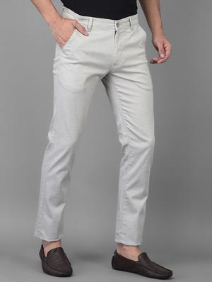 white solid casual trouser - 18434971 - Standard Image - 2