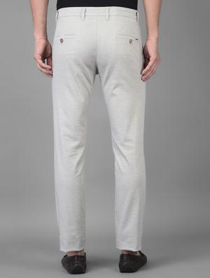 white solid casual trouser - 18434971 - Standard Image - 3