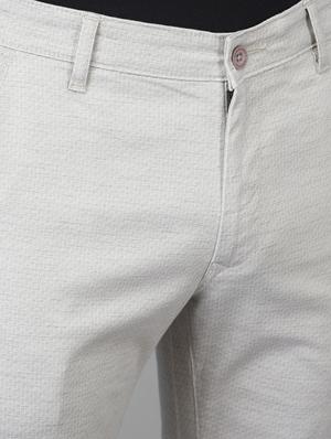 white solid casual trouser - 18434971 - Standard Image - 5