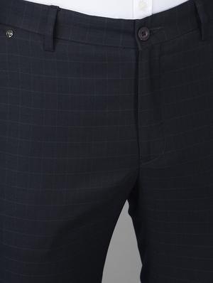 navy blue checkered formal trouser - 18434980 - Standard Image - 5