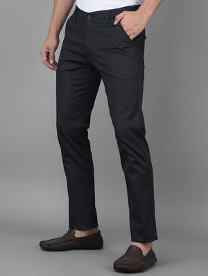 black solid casual trouser - 18434999 - Standard Image - 2
