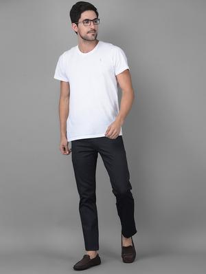 black solid casual trouser - 18434999 - Standard Image - 4