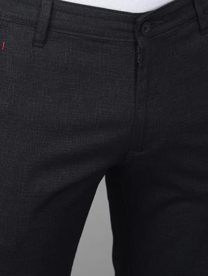 black solid casual trouser - 18434999 - Standard Image - 5