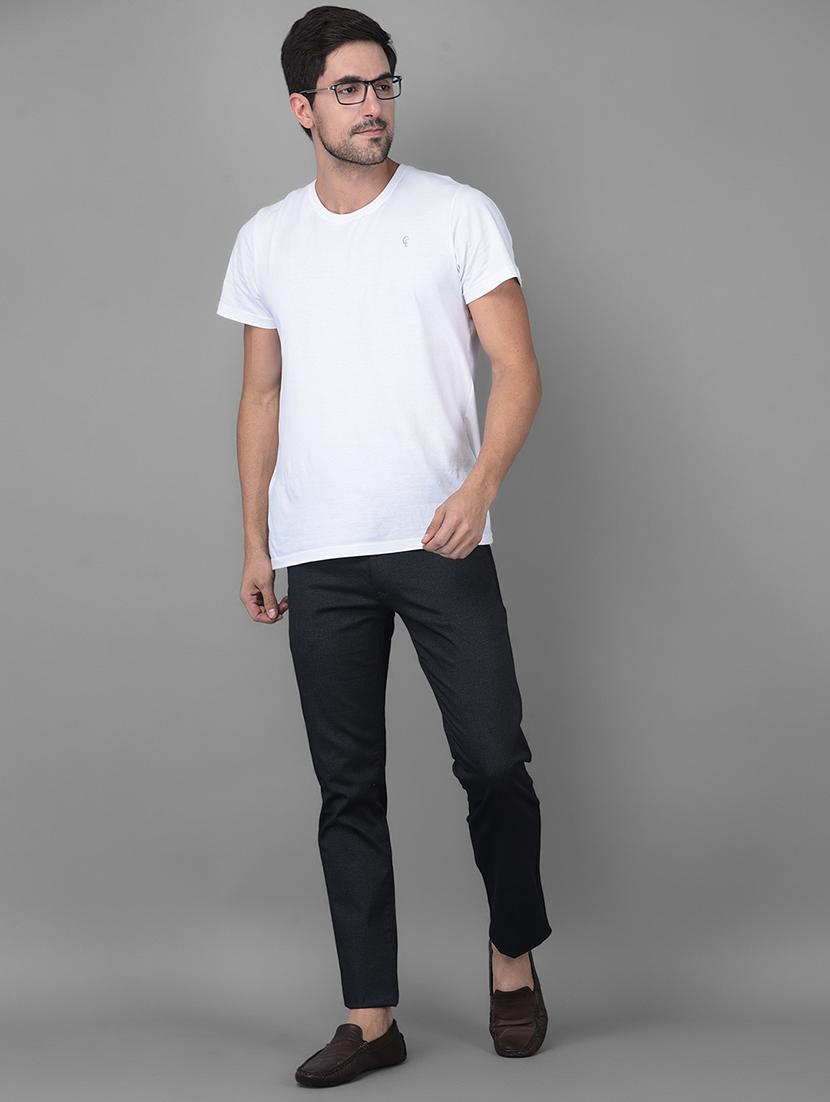 black solid casual trouser - 18434999 - Zoom Image - 4