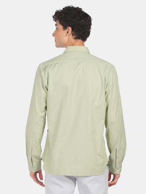 pista green cotton casual shirt - 18435032 - Standard Image - 4