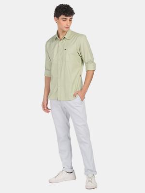 pista green cotton casual shirt - 18435032 - Standard Image - 6