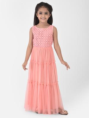girls peach tiered maxi dress - 18435150 - Standard Image - 2