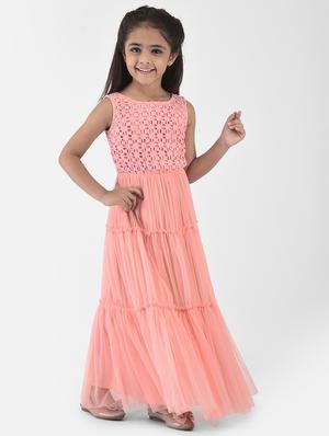girls peach tiered maxi dress - 18435150 - Standard Image - 4