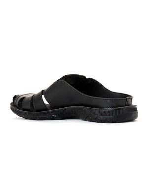 men black slip on sandal - 18435287 - Standard Image - 3