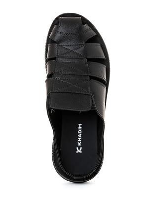 men black slip on sandal - 18435287 - Standard Image - 4
