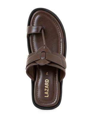 men brown toe separator slipper - 18435300 - Standard Image - 4