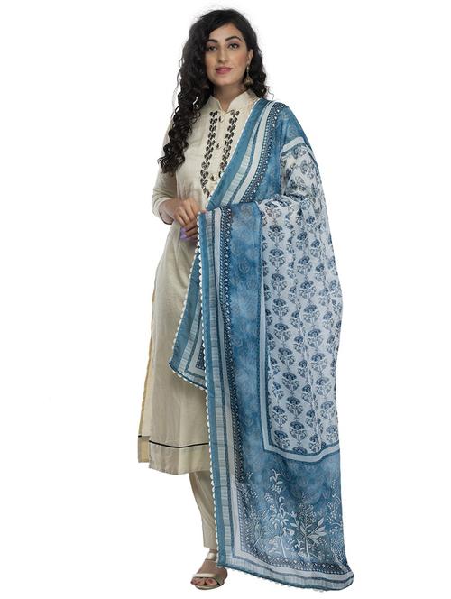 multi colored silk blend printed dupatta - 18436210 - Standard Image - 1