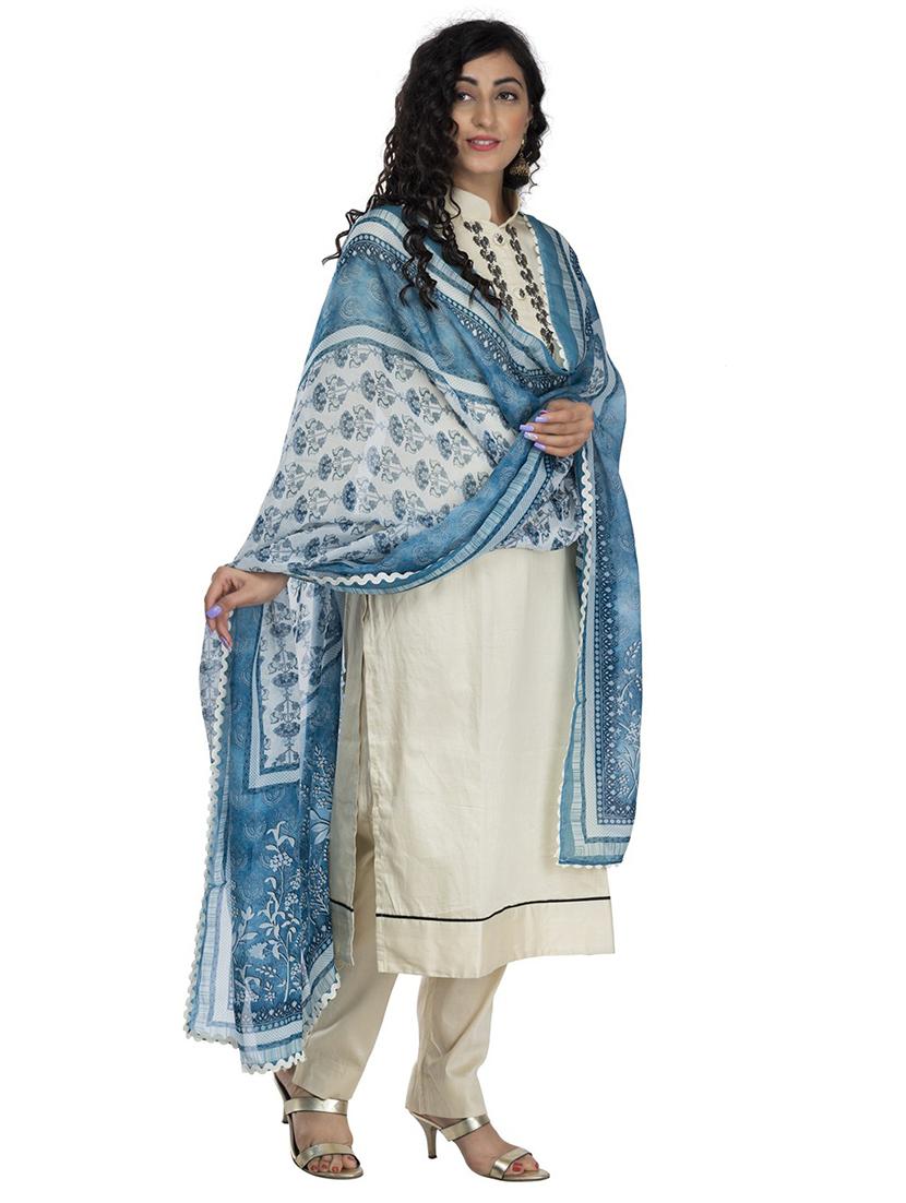 multi colored silk blend printed dupatta - 18436210 - Zoom Image - 2