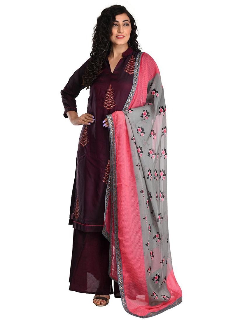 multi colored silk blend printed dupatta - 18436220 - Zoom Image - 2