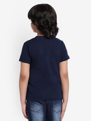 navy blue typography t-shirt - 18436295 - Standard Image - 3