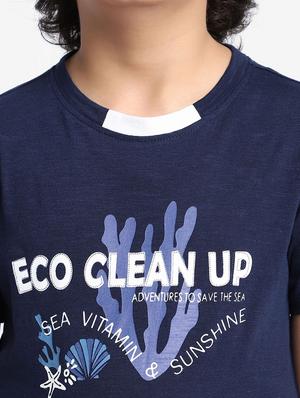 navy blue typography t-shirt - 18436295 - Standard Image - 5