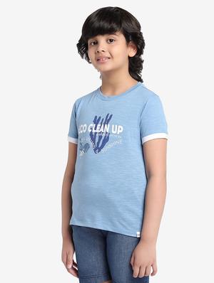 blue typography t-shirt - 18436296 - Standard Image - 2