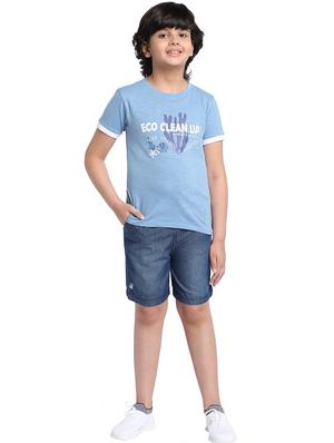 blue typography t-shirt - 18436296 - Standard Image - 4