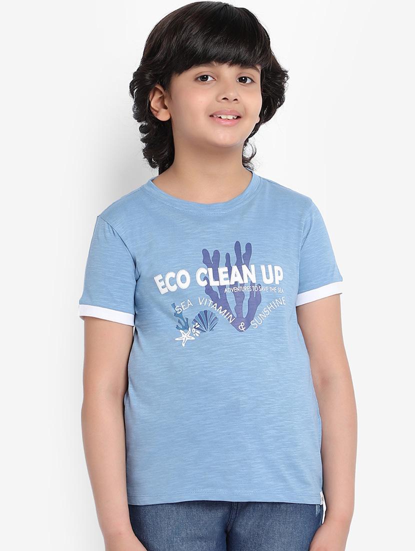 blue typography t-shirt - 18436296 - Zoom Image - 1