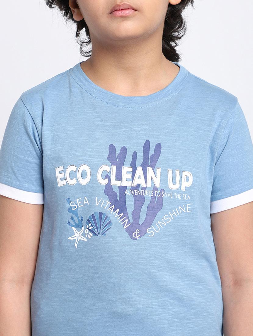 blue typography t-shirt - 18436296 - Zoom Image - 5