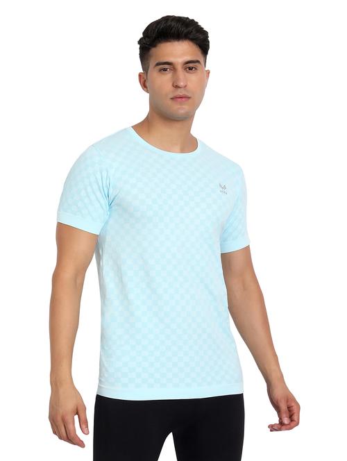 light blue checkered t-shirt - 18436319 - Standard Image - 1