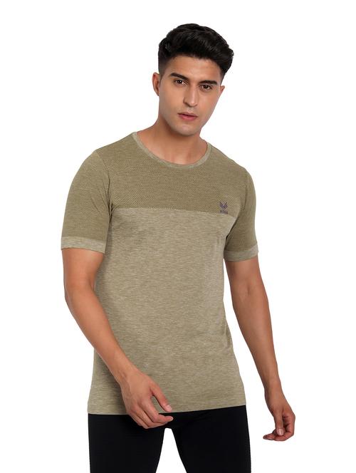 olive-green chest-printed t-shirt - 18436324 - Standard Image - 1