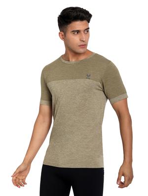 olive-green chest-printed t-shirt - 18436324 - Standard Image - 2