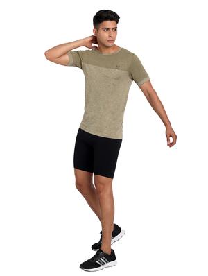 olive-green chest-printed t-shirt - 18436324 - Standard Image - 4