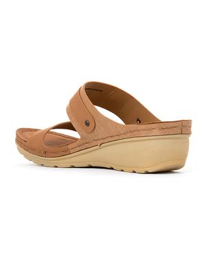 women tan slip on wedge - 18436577 - Standard Image - 3