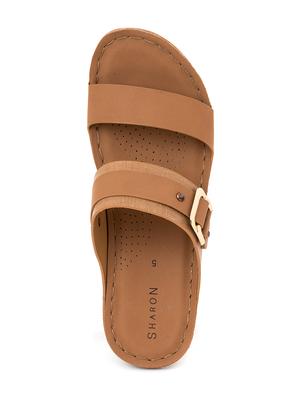 women tan slip on wedge - 18436577 - Standard Image - 4