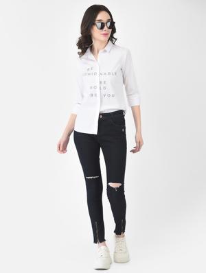 mid rise knee slit denim jean - 18436603 - Standard Image - 4