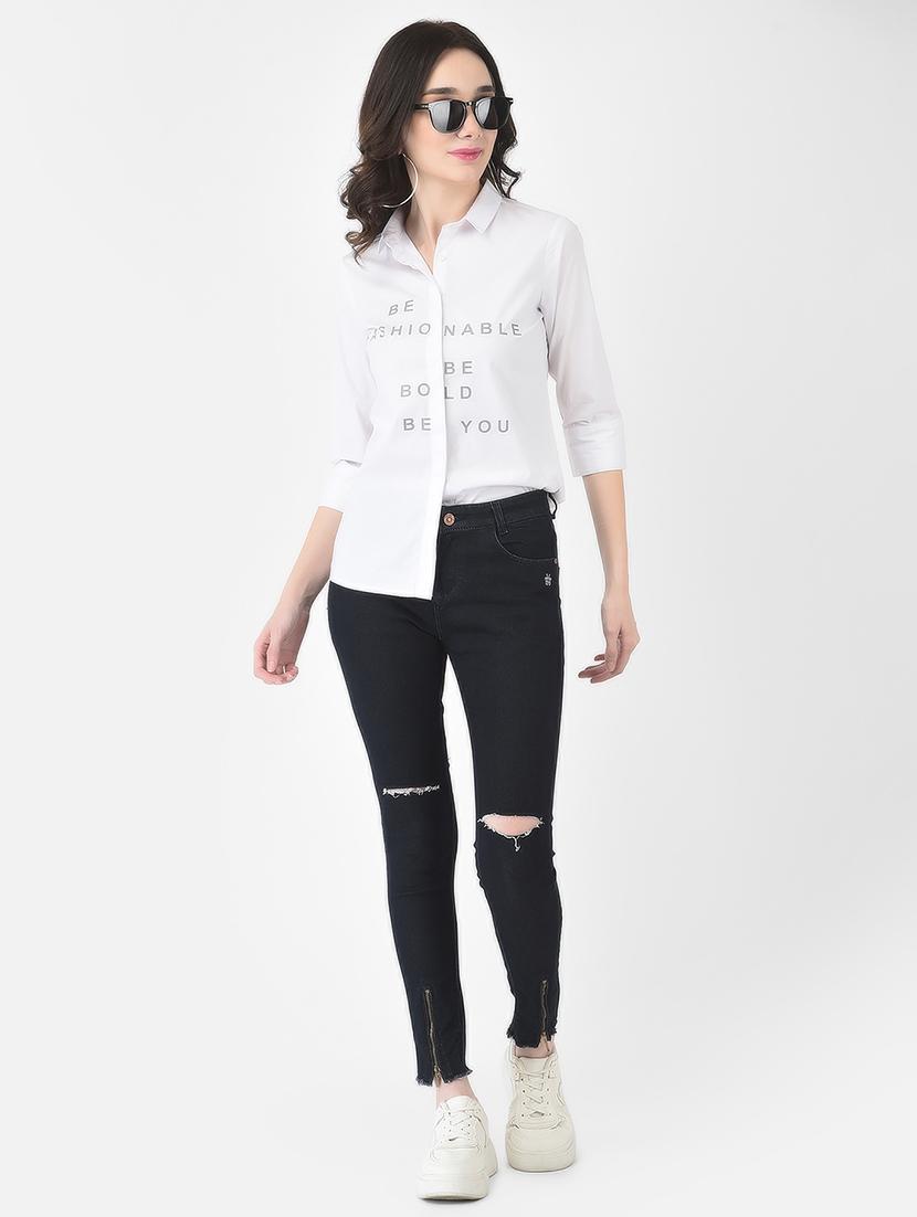 mid rise knee slit denim jean - 18436603 - Zoom Image - 4