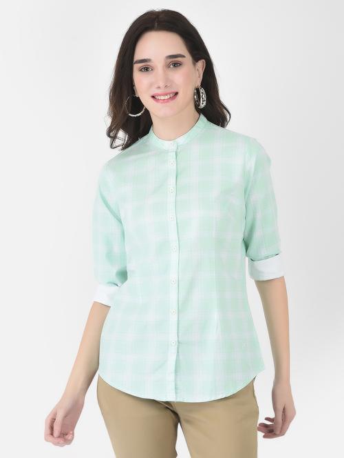 three-quarter sleeved checkered regular shirt - 18436613 - Standard Image - 1