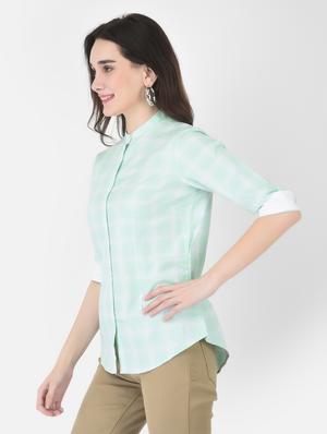 three-quarter sleeved checkered regular shirt - 18436613 - Standard Image - 2
