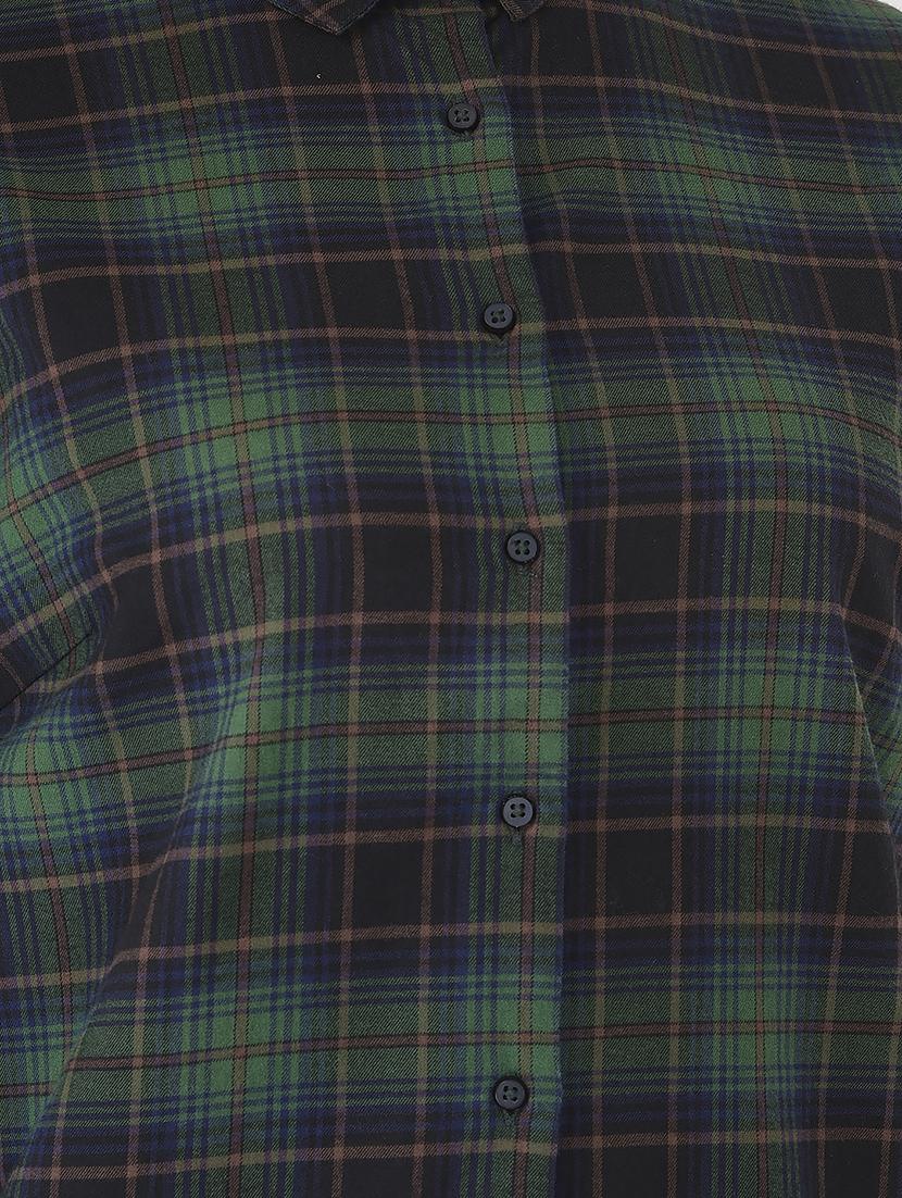 three-quarter sleeved checkered regular shirt - 18436624 - Zoom Image - 5