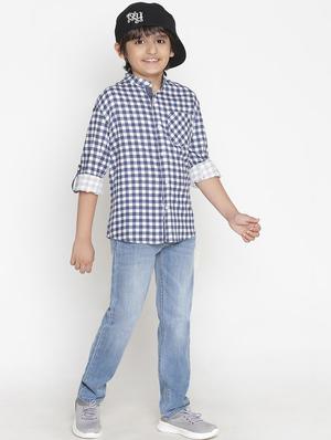 navy blue checkered shirt - 18436674 - Standard Image - 4