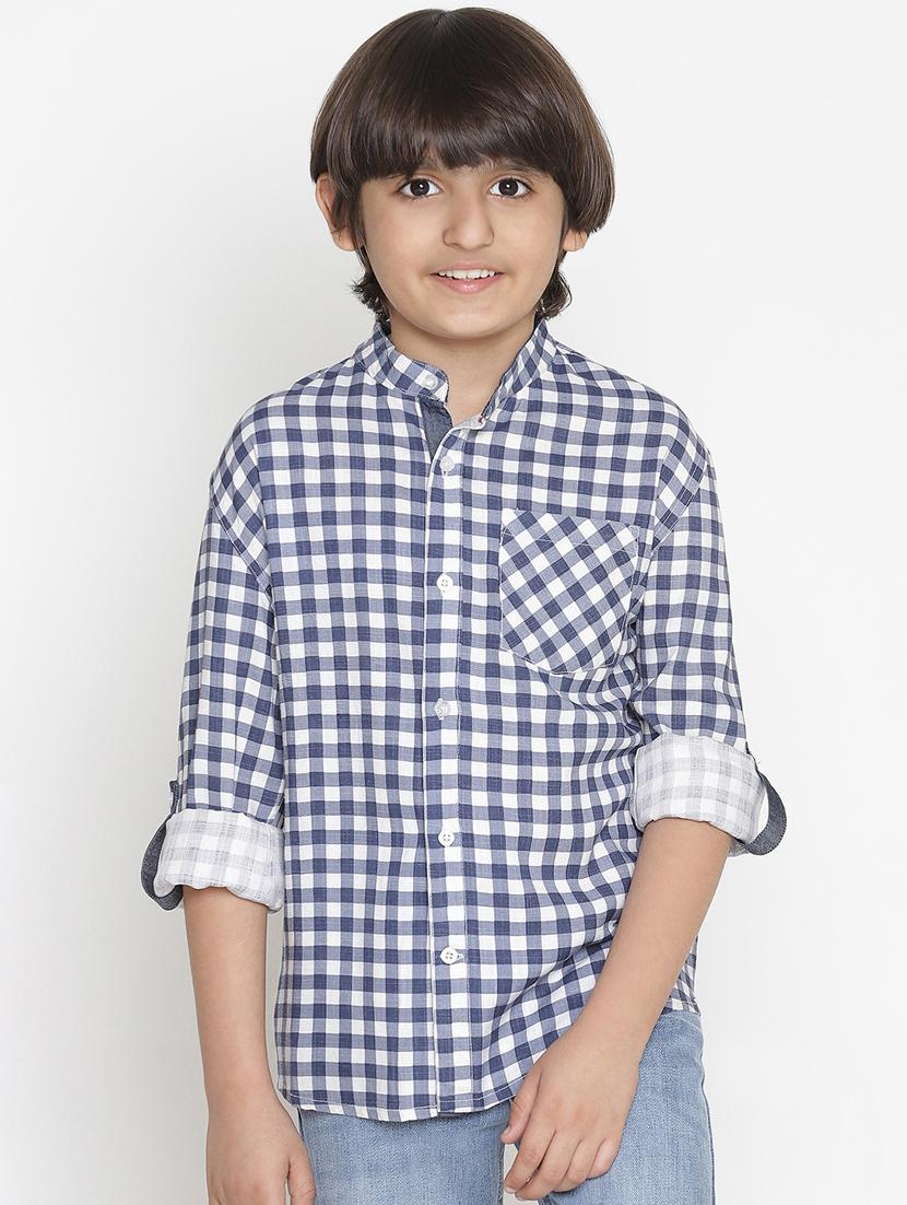 navy blue checkered shirt - 18436674 - Zoom Image - 1