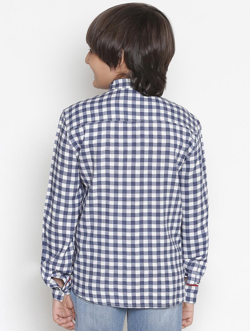 navy blue checkered shirt - 18436674 - Zoom Image - 3